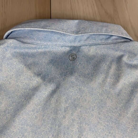 Stitch Mens Light Blue Short Sleeve Paisley Print Summer Polo Shirt Size XL - Picture 3 of 10